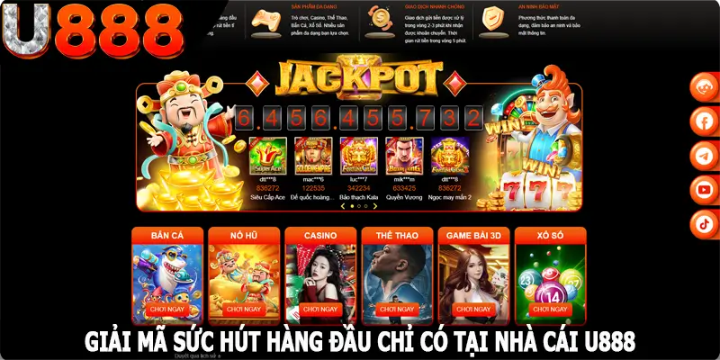 Giải mã sức hút hàng đầu chỉ có tại nhà cái U888